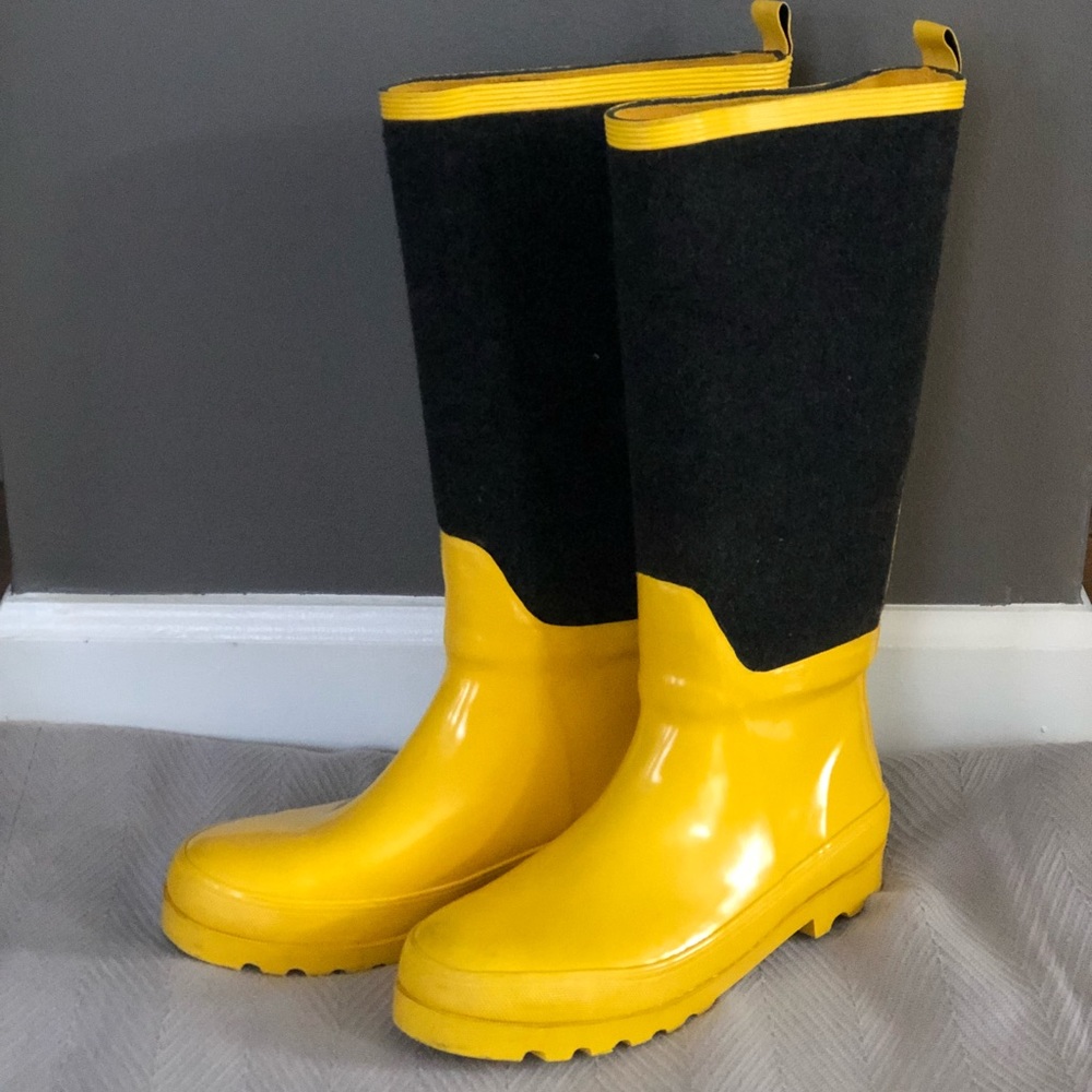 💛 ☔️ EUC JCrew Lined Wellies/Rain Boots! ☔️ 💛